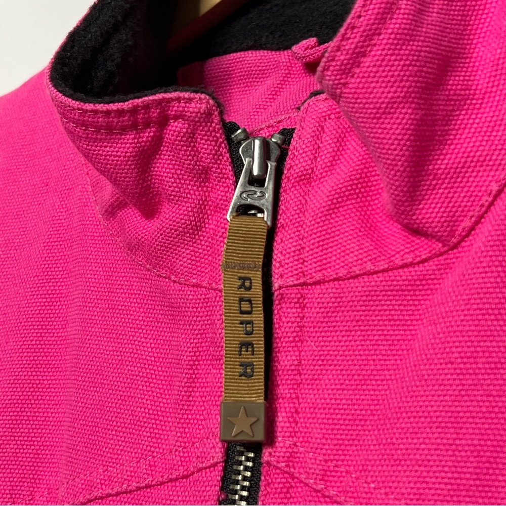 ROPER Houston Rodeo Livestock Committee Pink Canvas Quilt Fleece Vest - Picture 10 of 13